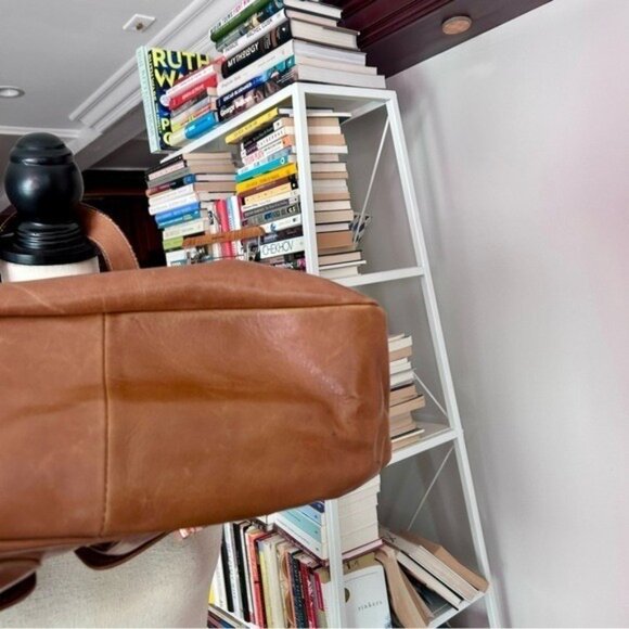 Mulberry Tillie Leather Tote Bag Oak Rose Gold Hardware Roomy Classic - Picture 13 of 17